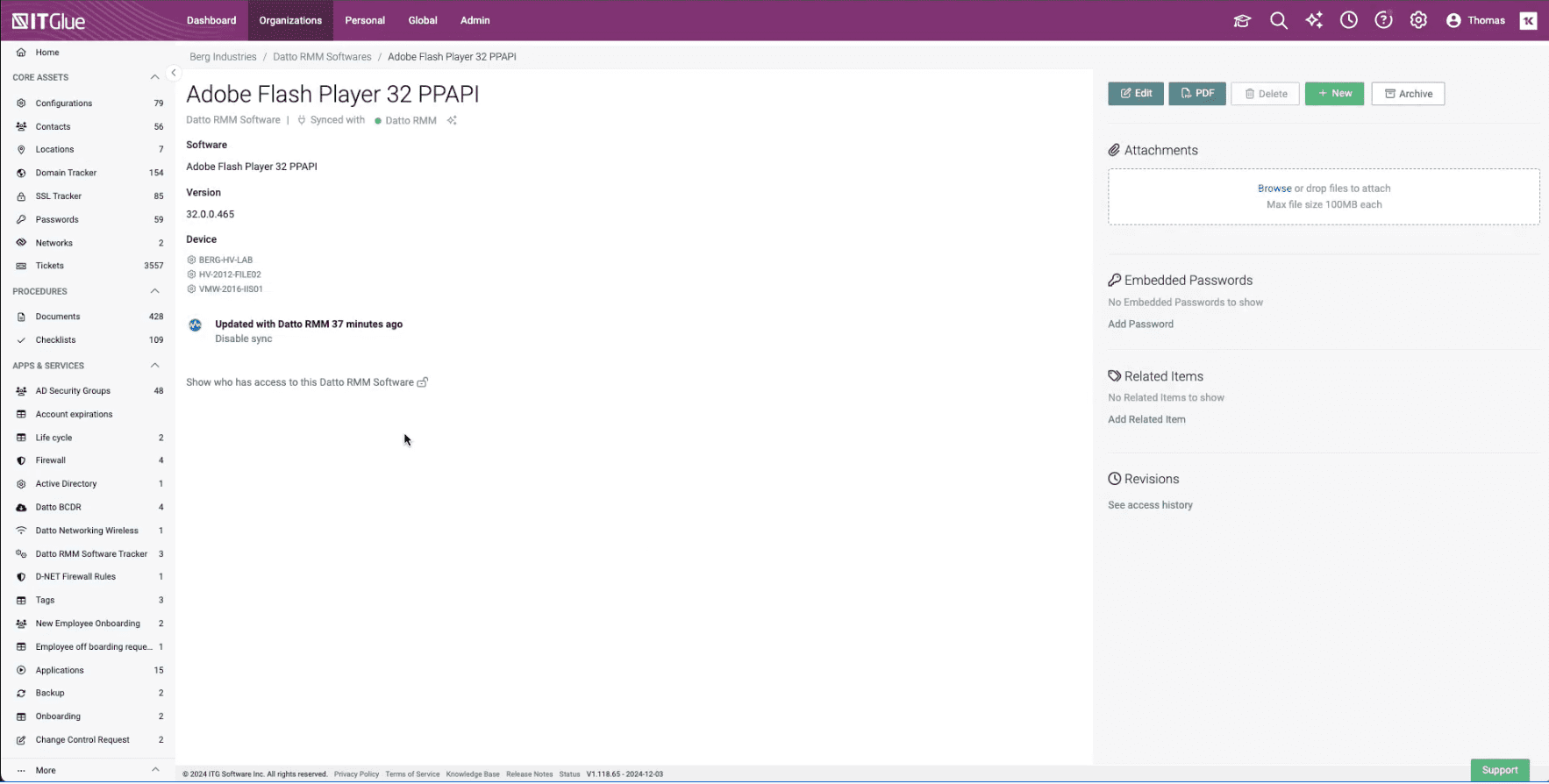 Introducing Datto RMM Software Asset Tracker - IT Glue