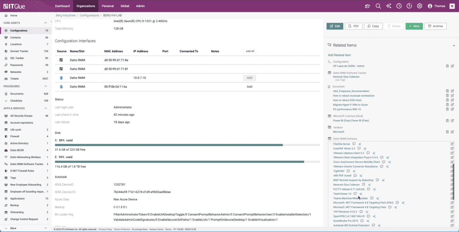 Datto Rmm Software Introducing Datto RMM Software Asset Tracker - IT Glue