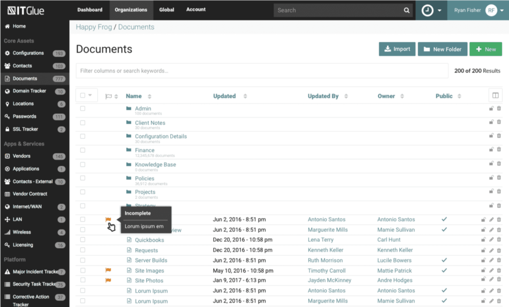 Feature Release: Flags - Documents | IT Glue
