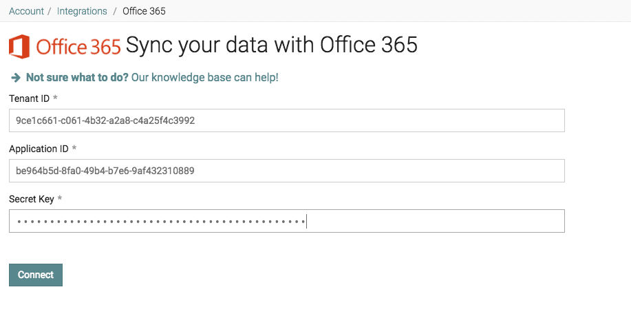 Office 365 credentials