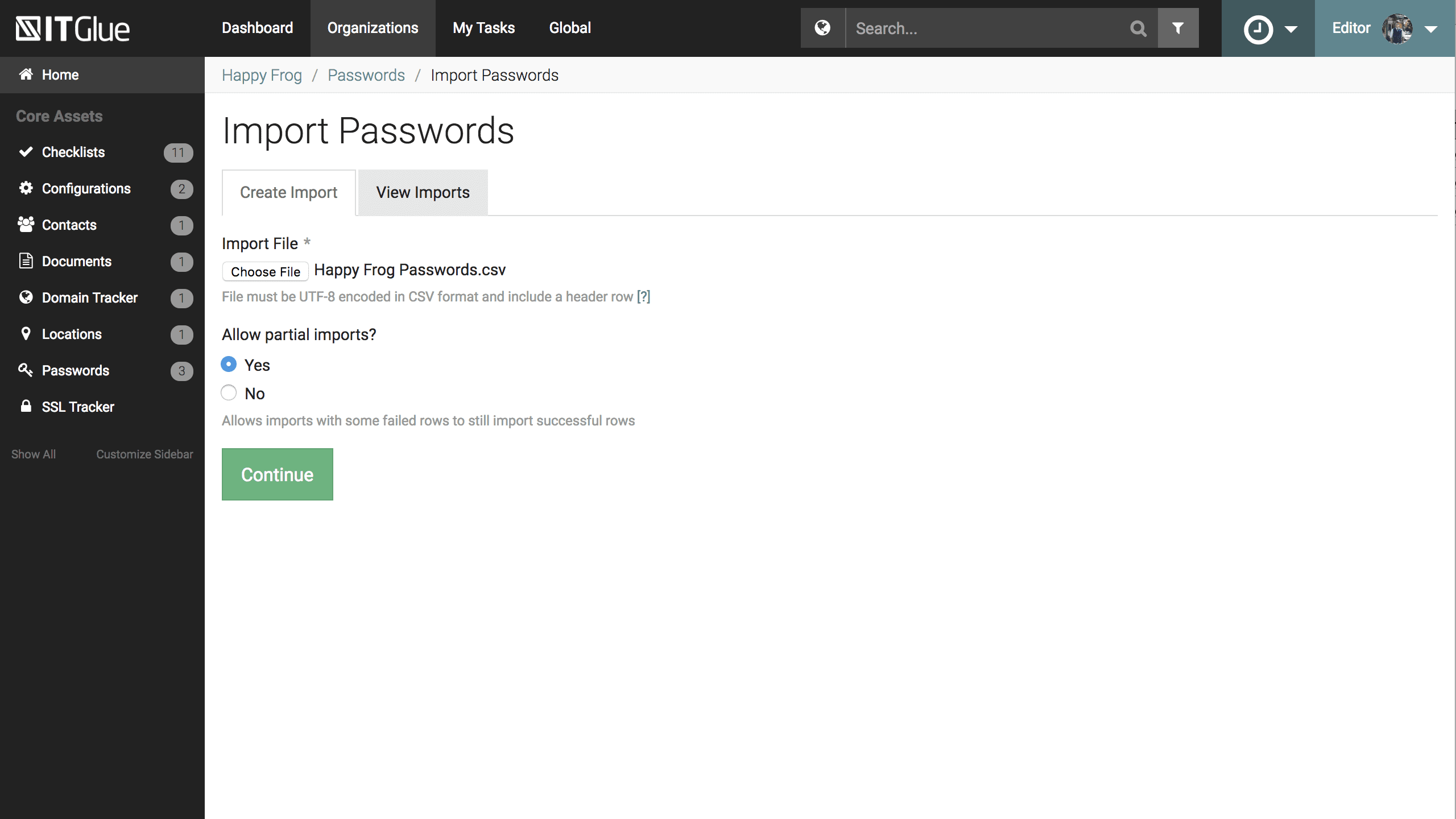 Password Import