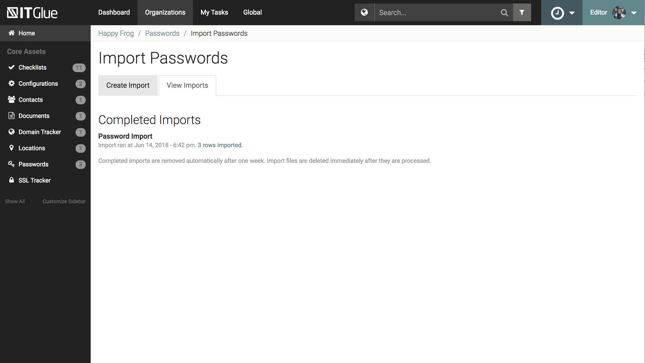 Password Import