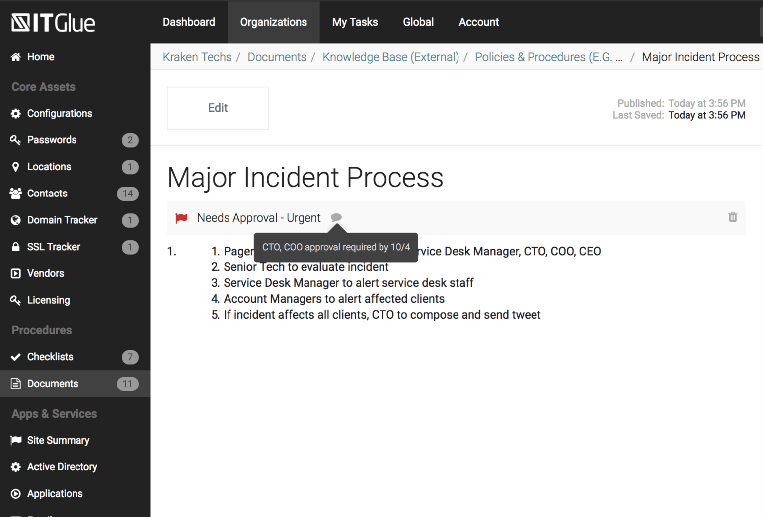 Using Flags + Workflows, Part 1 | IT Glue