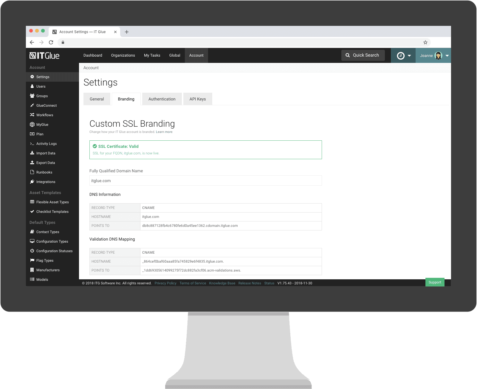 Custom SSL Branding | IT Glue